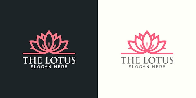 Diseño vectorial del logotipo de la flor de loto