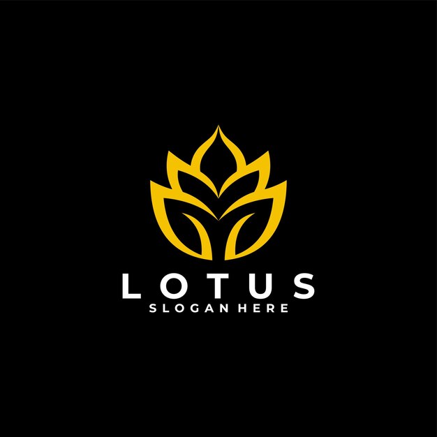 Diseño vectorial del logotipo de la flor de loto