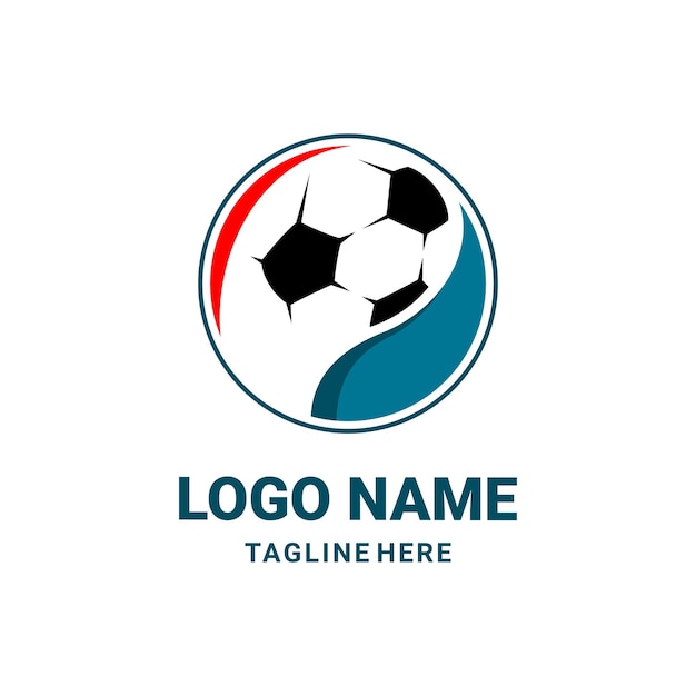 diseño vectorial del logotipo de fútbol plano, bola vectorial