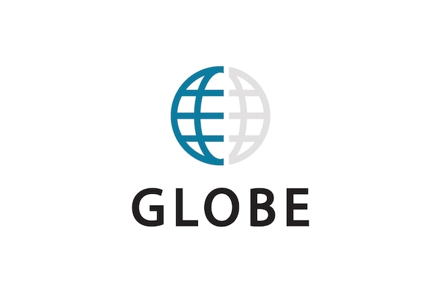 Diseño vectorial del logotipo del globo plantilla de diseño global simple