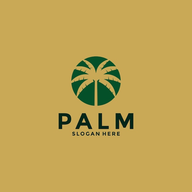 Diseño vectorial del logotipo de la hoja de palma