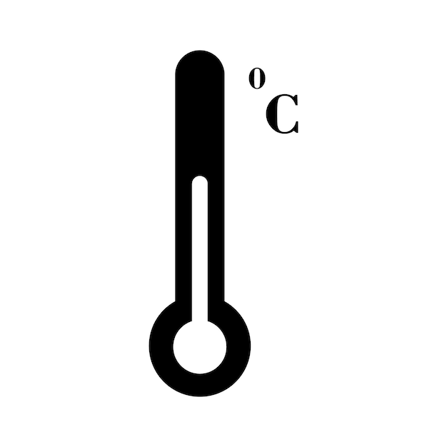 diseño vectorial del logotipo del icono de la herramienta de medición de temperatura del termómetro