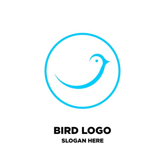 Diseño vectorial del logotipo del icono de pájaro