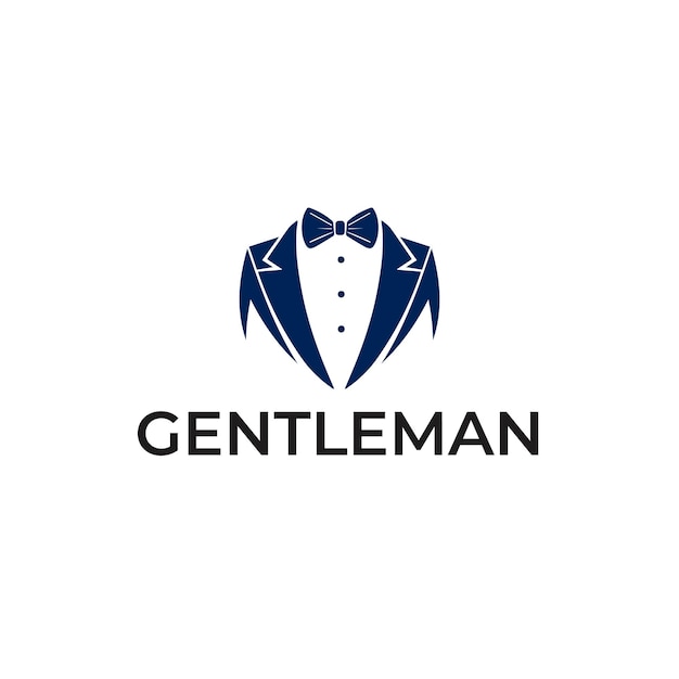 Diseño vectorial de logotipo de icono de traje elegante para ropa masculina e identidad de marca de moda