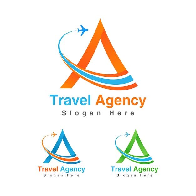 Vector diseño vectorial del logotipo de identidad de la agencia de viajes