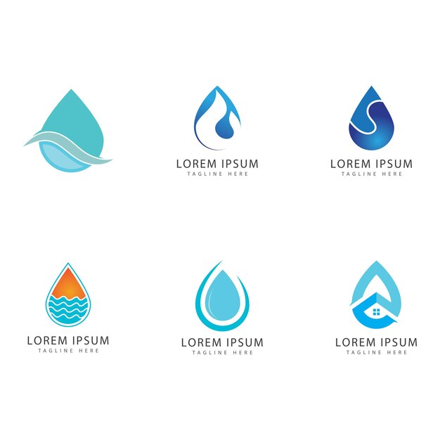 Diseño vectorial del logotipo de ilustración de gota de agua