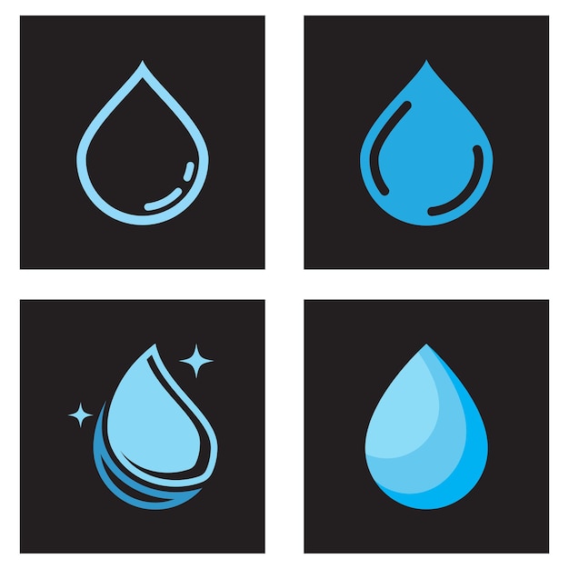 Diseño vectorial del logotipo de ilustración de gota de agua