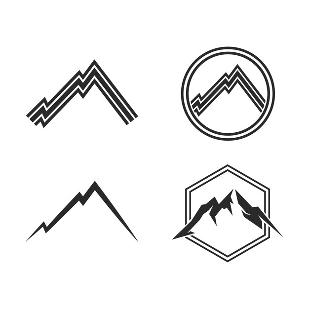 Diseño vectorial del logotipo de ilustración de montaña