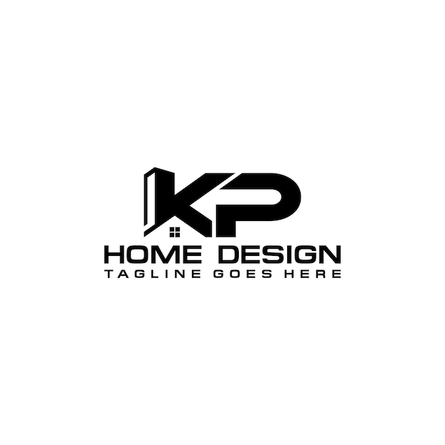 Diseño vectorial del logotipo inicial de bienes raíces y apartamentos de KP