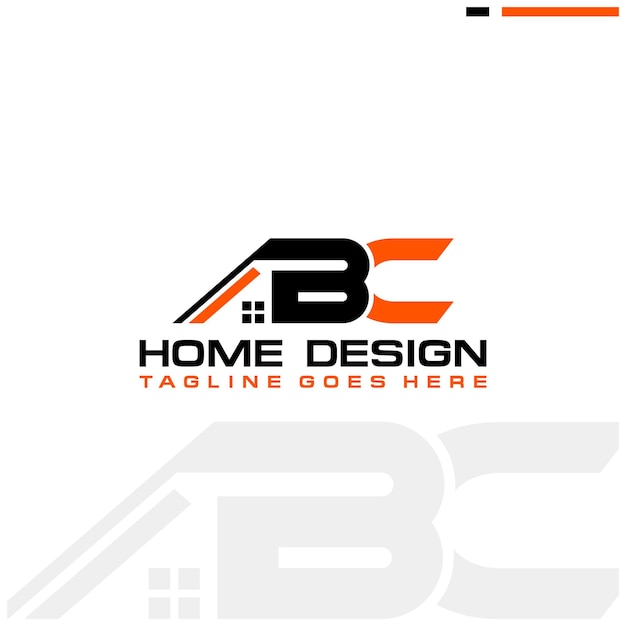 Diseño vectorial del logotipo inicial de casa o bienes raíces de BC