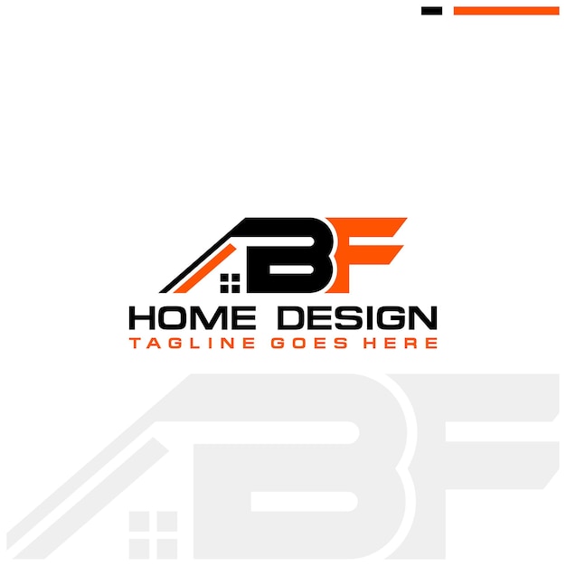 Diseño vectorial del logotipo inicial de casa o bienes raíces BF