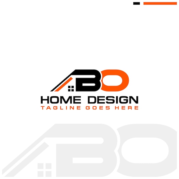 Diseño vectorial del logotipo inicial de casa o bienes raíces BO