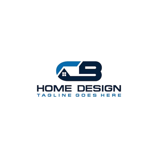 Diseño vectorial del logotipo inicial de casa o bienes raíces CB