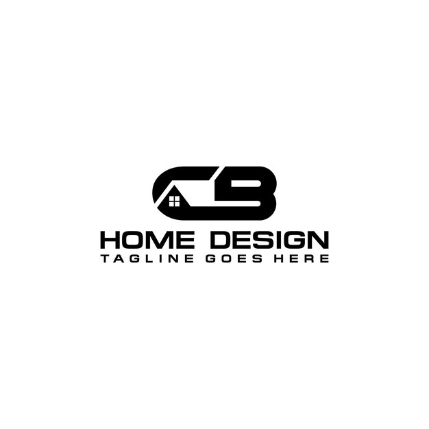 Diseño vectorial del logotipo inicial de casa o bienes raíces CB