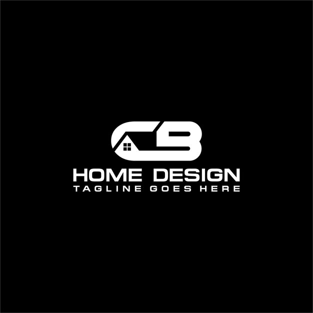 Diseño vectorial del logotipo inicial de casa o bienes raíces CB