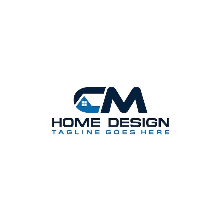 Vector diseño vectorial del logotipo inicial de casa o bienes raíces cm