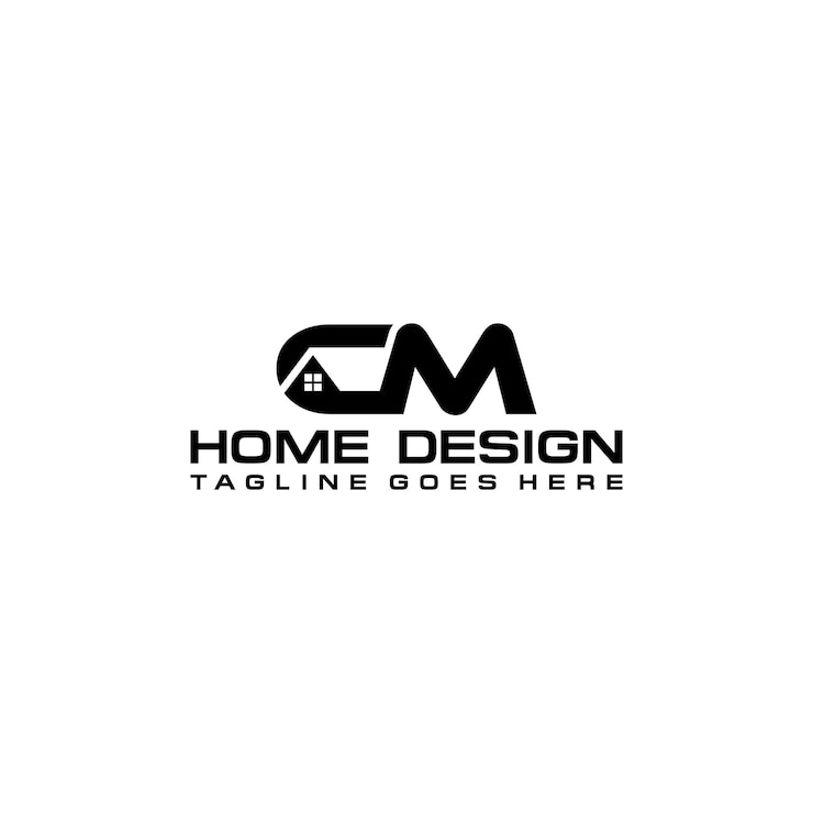 Vector diseño vectorial del logotipo inicial de casa o bienes raíces cm