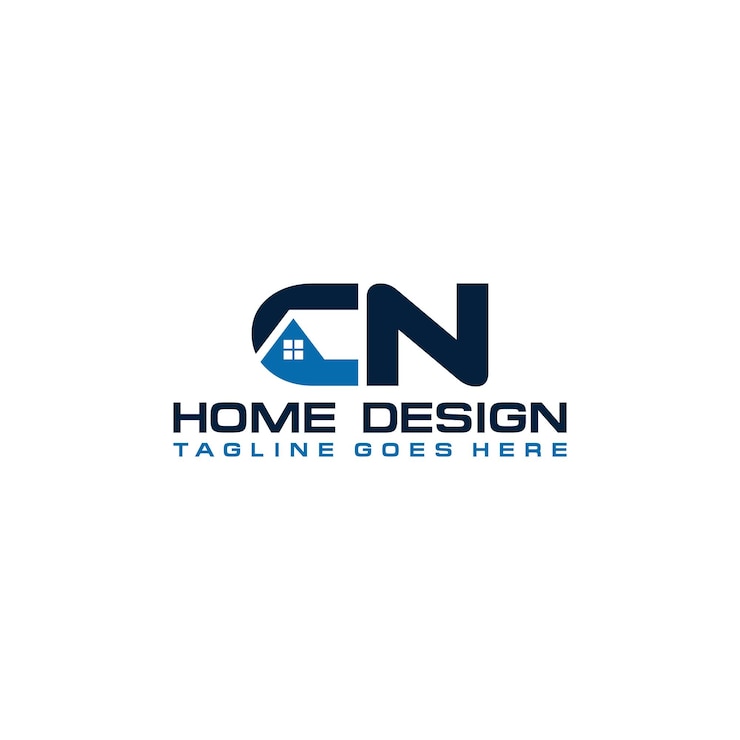 Vector diseño vectorial del logotipo inicial de casa o bienes raíces cn
