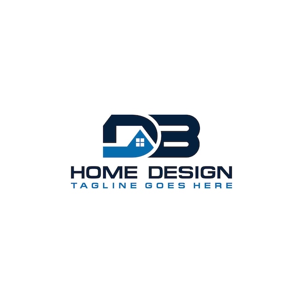 Diseño vectorial del logotipo inicial de casa o bienes raíces de DB
