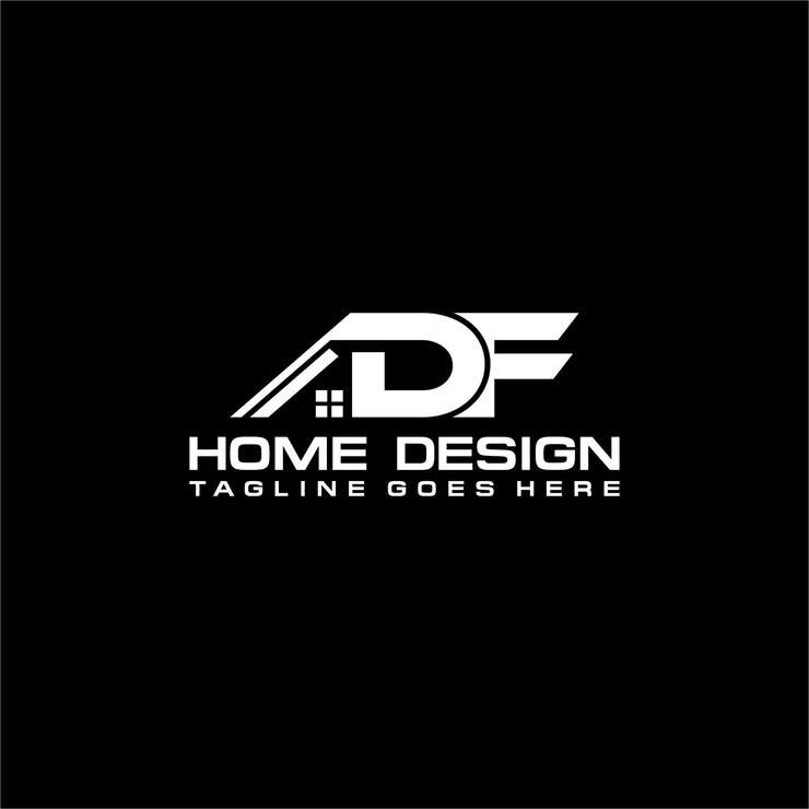 Vector diseño vectorial del logotipo inicial de casa o bienes raíces de df