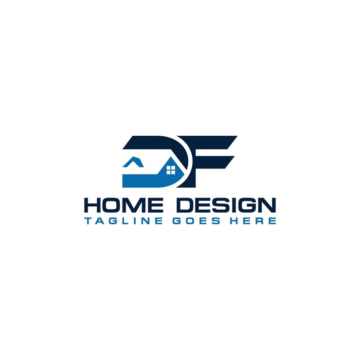 Vector diseño vectorial del logotipo inicial de casa o bienes raíces de df