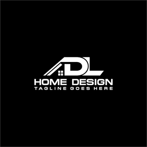 Diseño vectorial del logotipo inicial de casa o bienes raíces DL