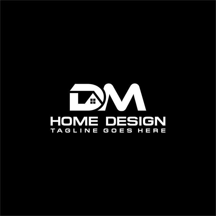 Vector diseño vectorial del logotipo inicial de casa o bienes raíces dm