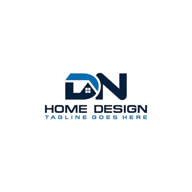 Diseño vectorial del logotipo inicial de casa o bienes raíces DN