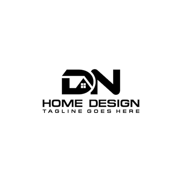 Diseño vectorial del logotipo inicial de casa o bienes raíces DN