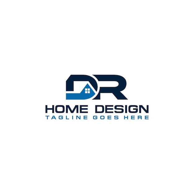 Diseño vectorial del logotipo inicial de casa o bienes raíces DR