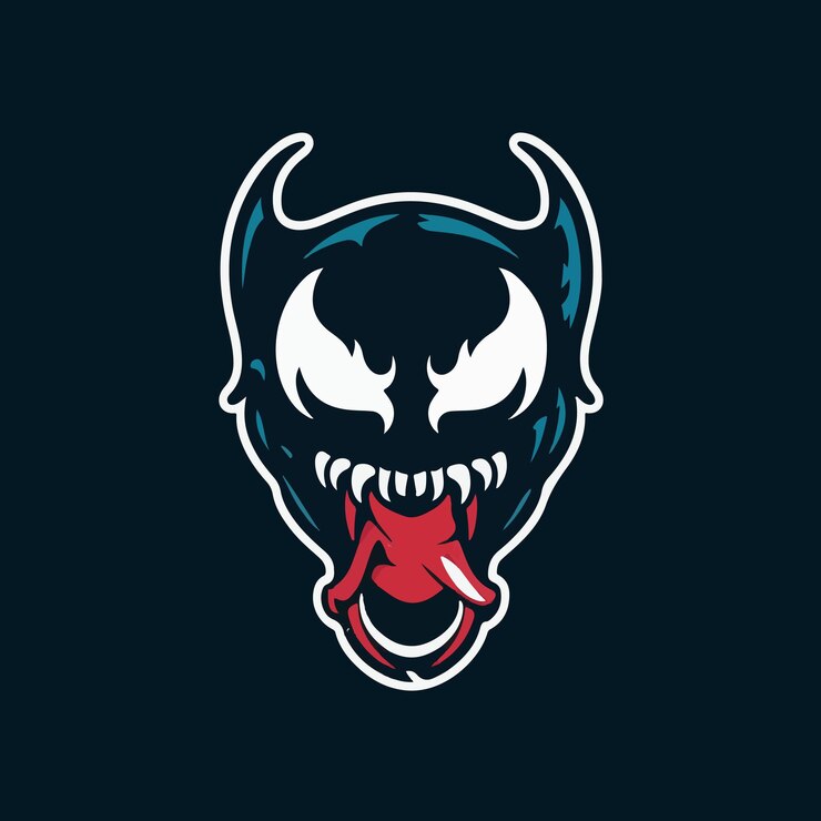 diseño vectorial del logotipo de juegos de venom viper fondo de color sólido