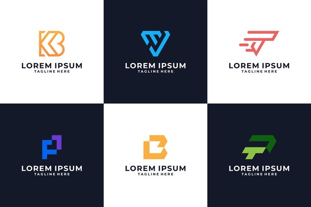 Vector diseño vectorial de logotipo de lámpara de idea moderna y elegante creativa