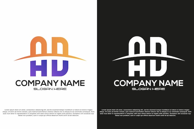Diseño vectorial del logotipo de la letra AD