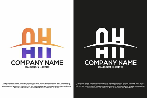 Diseño vectorial del logotipo de la letra AH