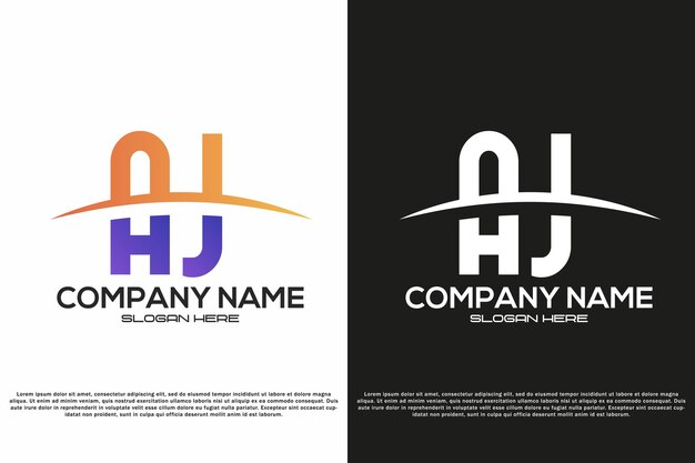Diseño vectorial del logotipo de la letra AJ
