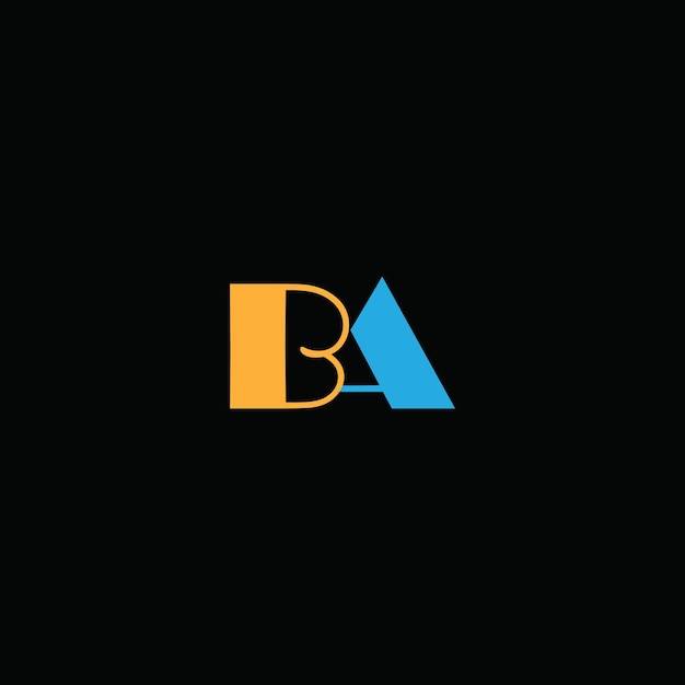 Diseño vectorial del logotipo de la letra BA Logotipo simple y moderno de NZ Diseño del alfabeto lujoso de BA