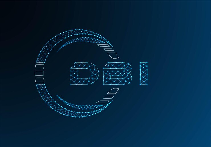 Vector diseño vectorial del logotipo de la letra dbi low poly