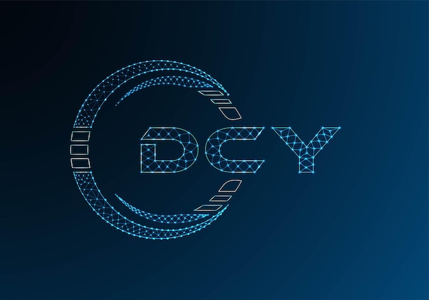 Diseño vectorial del logotipo de la letra DCY baja