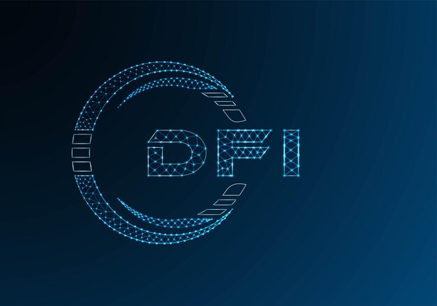 Diseño vectorial del logotipo de la letra DFI de baja poli DFI de bajo poli