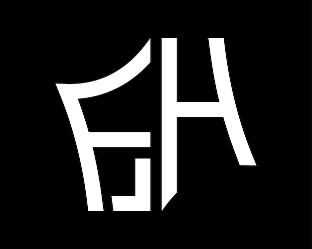 Diseño vectorial del logotipo de la letra FH
