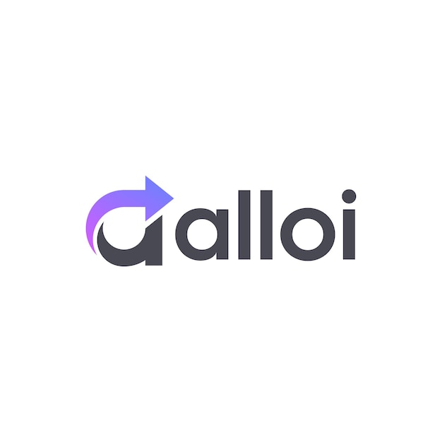 Diseño vectorial del logotipo de letra y flecha