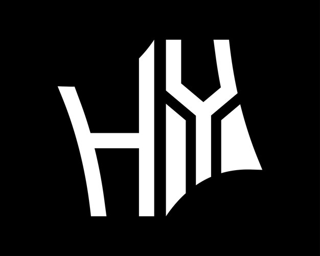 Diseño vectorial del logotipo de la letra HY