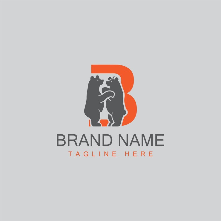 Vector diseño vectorial del logotipo de la letra minimalista inicial b bear