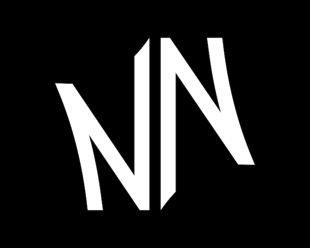 Diseño vectorial del logotipo de la letra NN