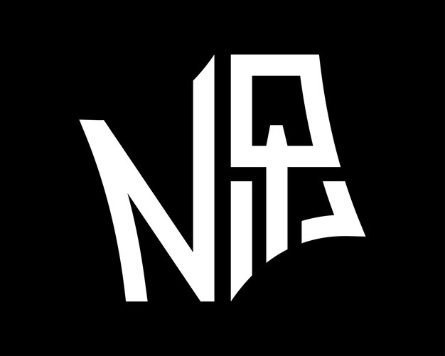 Diseño vectorial del logotipo de la letra NQ