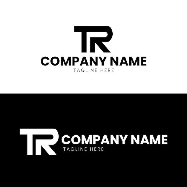 Diseño vectorial del logotipo de la letra T R
