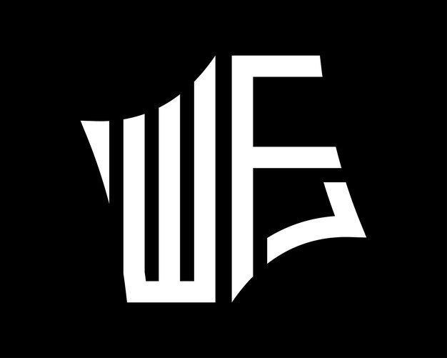 Diseño vectorial del logotipo de la letra WF