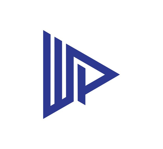 Diseño vectorial del logotipo de la letra WP