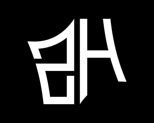 Diseño vectorial del logotipo de la letra ZH