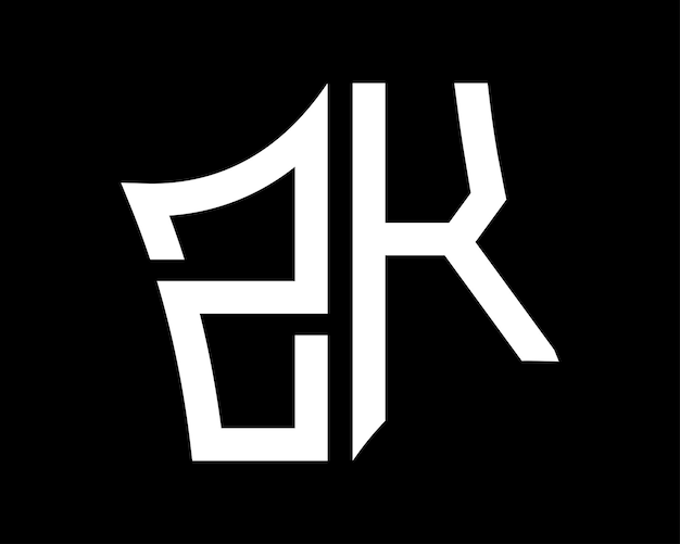 Diseño vectorial del logotipo de la letra ZK
